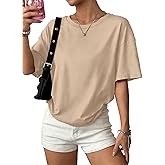 WIHOLL Oversized Tshirts for Women Summer Crew Neck Short Sleeve Graphic Tees Casual Loose Fit Workout Tops 2026