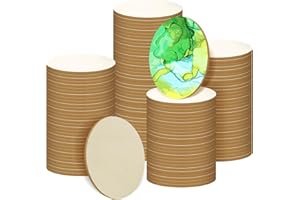 Jyongmer 200 Pieces Round Wood Circles for Crafts - 2 inch Wood Round Disc Unfinished Wood Circles Blank Natural Wooden Cutout Ornaments for Decoration DIY Craft Art Supplies