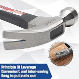 MAXPOWER 8Oz Claw Hammer Framing Rip Steel Head Fiberglass Rubber Grip Tool view 6