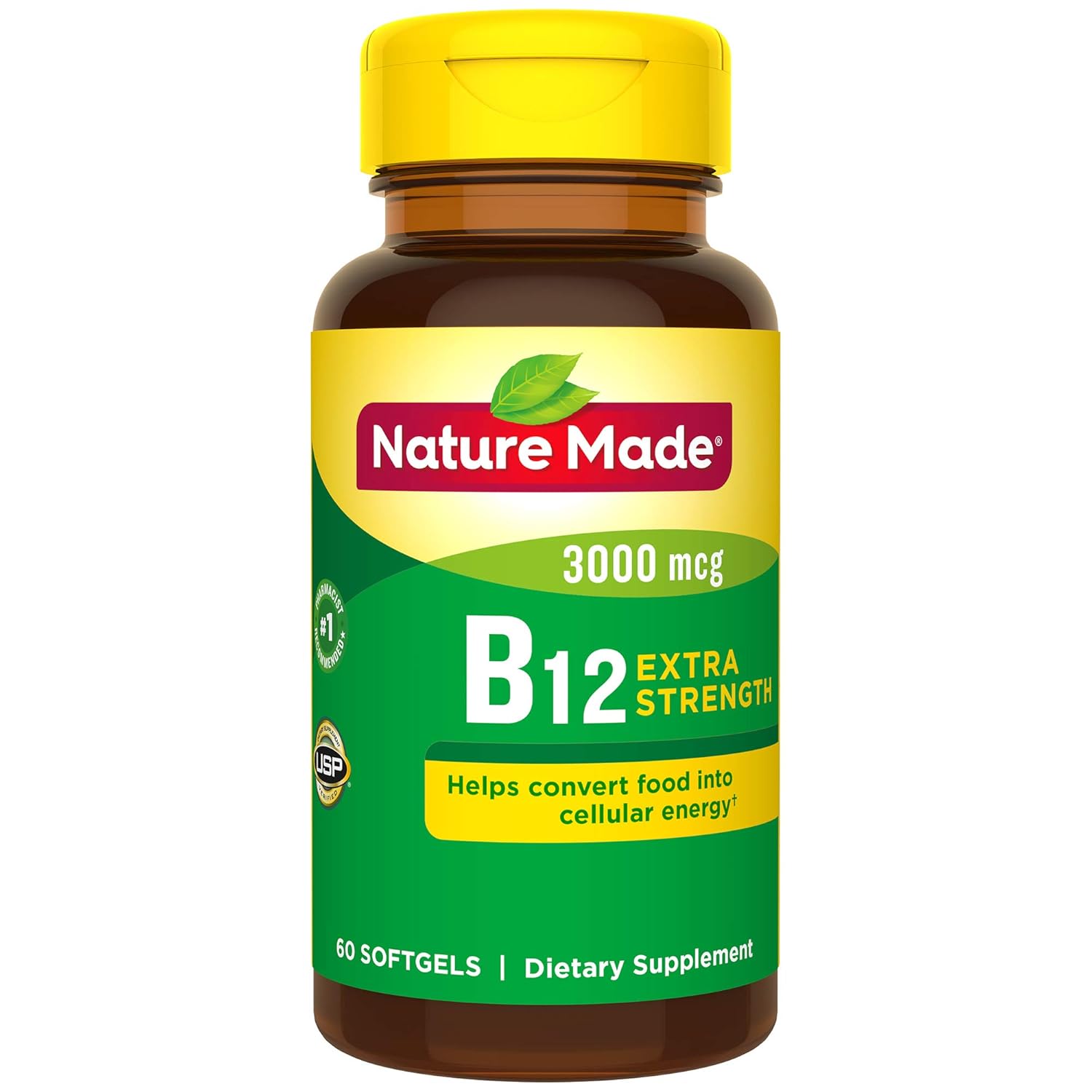 Nature Made Extra Strength Vitamin B12 3000 mcg Softgels, 60 Count