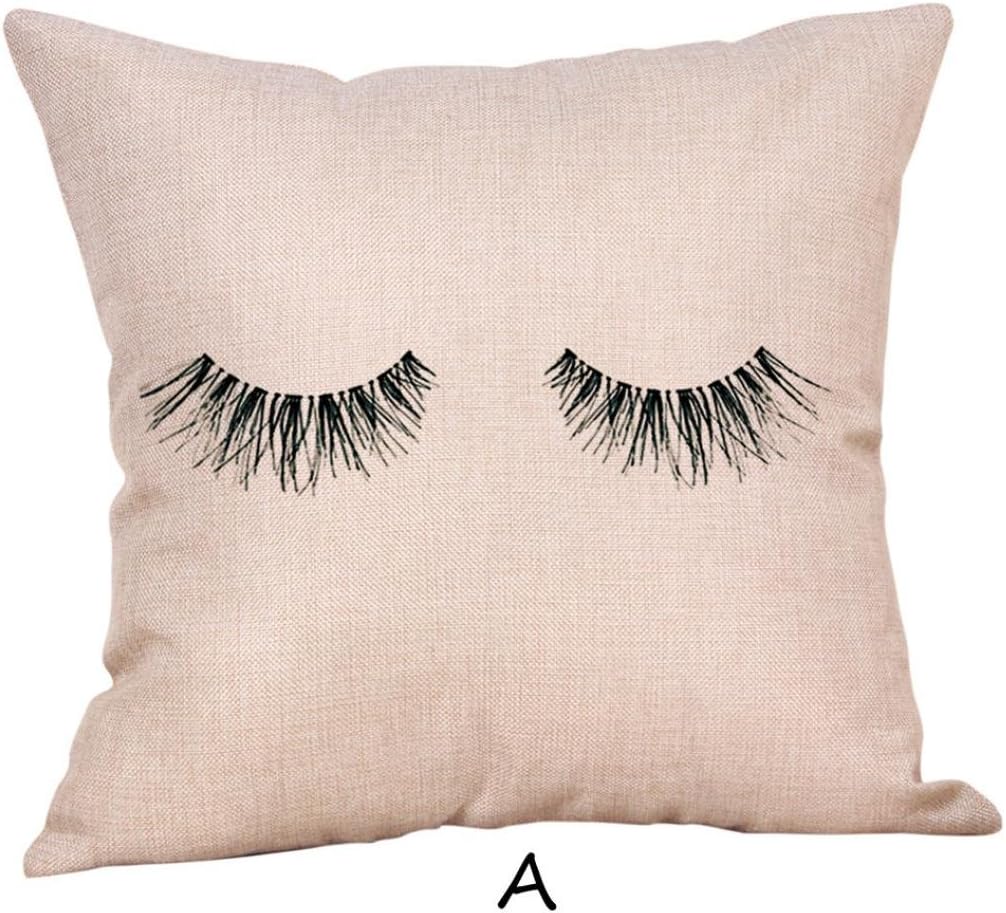 Leyorie Creative Eyelash Pillow Cases Simple Design Sofa Cushion Cover Home Decorative Pillowcase