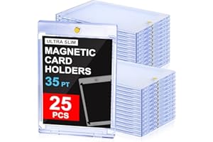 YZtree 25ct Magnetic Card Holders: 35 pt Magnetic Cards Case for Trading Cards, U-V Protection Hard Plastic Card Protectors for Sports, Baseball, Game, Standard Display