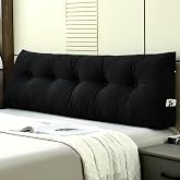 IMOXPTE Wedge Pillow Headboard Dorm Headboard Queen Bed Pillow,Giant Couch Wedge Pillow for Legs,Backrest Cushion Gap Pillow for Back,Black