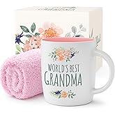Triple Gifffted Best Grandma Ever Gifts Ideas for Grandmother From Grandkids, Coffee Mug and Socks From Grandson Granddaughter, Grandparent Birthday, Christmas, Mothers Day, Ceramic Cup 380ml