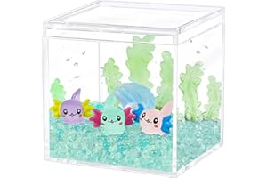 Hiawbon Mini Axolotl Resin Charms DIY Tank Axolotl Craft Kit, Miniature Axolotl Habitat Ornament, Glow in The Dark Mini Axolotl Figures Beads Sea Animal Axolotl Set for DIY Landscape Fairy Garden
