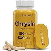 LongLifeNutri Chrysin 500mg – 180 Vegetarian Capsules, from Passion Flower, 5, 7-Dihydroxyflavone, Natural Antioxidant for Overall Wellness, 6-Month Supply, GMP Certified, Made in USA