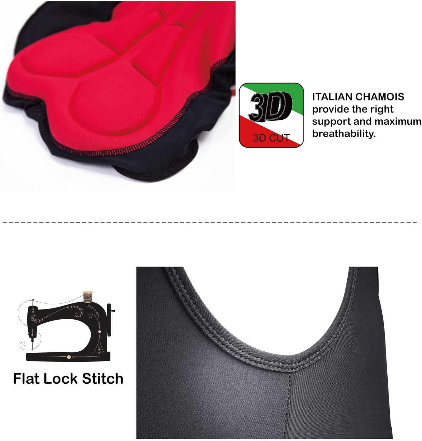 Inpro Bike Shorts and Bike Bibs Optional, Padded Cycling Shorts Cycling Bibs, Machine Wash UPF50+: Clothing