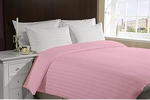 Lasin Bedding, Luxury Soft 100% Cotton, Duvet Cover, Hidden Zipper Closure, Pink, Twin 68" x 86"