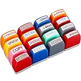 Crtiin 16 Pcs Office Stamp Set Message Self Inking