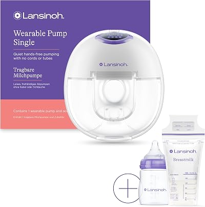 Lansinoh Wearable Electric Breast Pump Bundle with 4 Modes 9 Levels