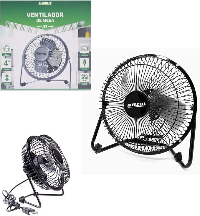 Ventilador de Mesa Mini 4'' com Suporte de Ferro Usb nas </span> (7899790918892)