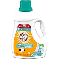 Arm & Hammer Liquid Laundry Detergent for Sensitive Skin, Super Concentrated, Skin Friendly Fresh Scent, 100 Loads, 2.96-L
