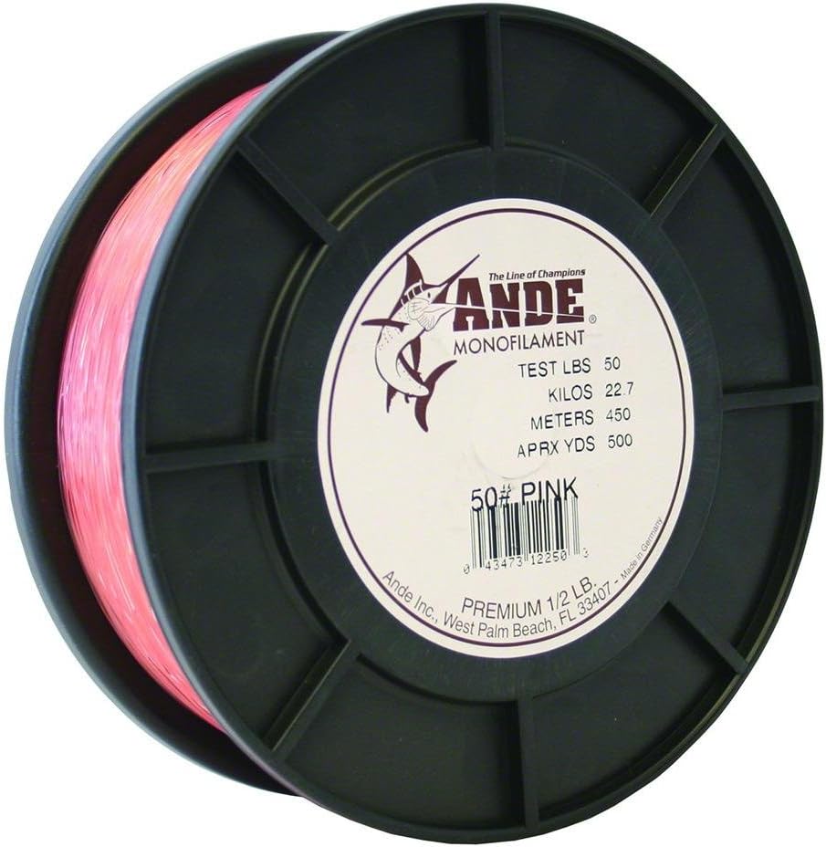 ANDEMonofilament Premium - 1/2 lb. Spool - 50lb. Test - Pink