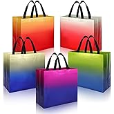 PHOGARY 15PCS Large Gift Bags with Handle, Gradient Glossy Reusable Gift Bag Bulk, 12.6 x 11 x 4.7 Inch Non Woven Tote Goodie Grocery Shopping Bag for Birthday Wedding Baby Shower Bachelorette Party Favor Bags