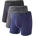 DAVID ARCHY Men's Boxer Briefs, Micro Modal Dual Pouch Trunks Support Ball Bulge Enhancing Underwear,Underwear For Man 3 Pack