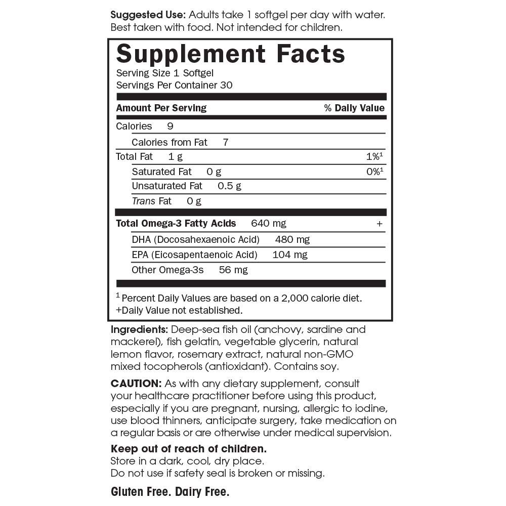 Garden of Life Prenatal DHA Omega 3 Fish Oil Supplement - Minami Natural Prenatal, Lemon, 30 Softgels