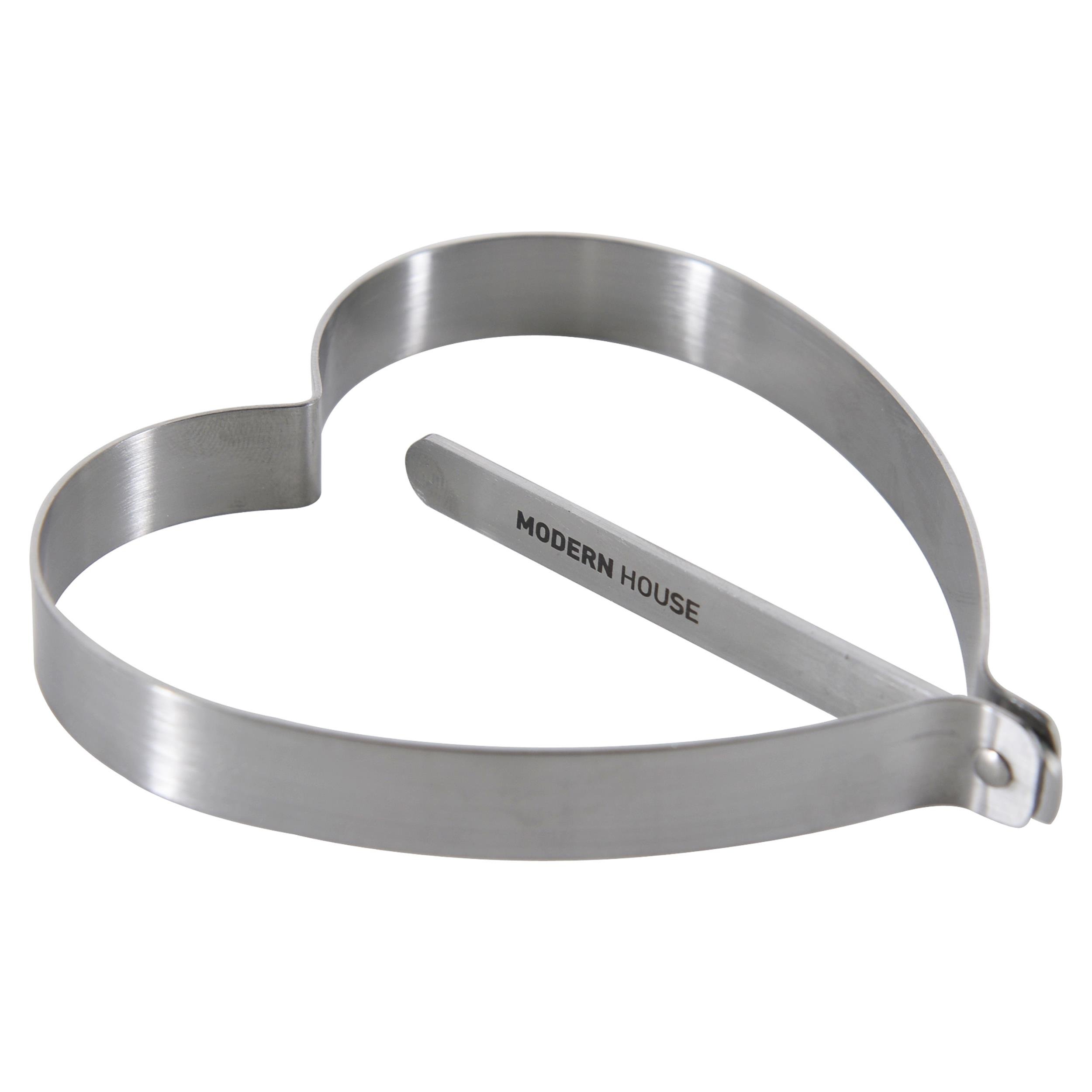 Modern House Eggform, Steel, Silver, 9.5 x 9 x 1.2 cm