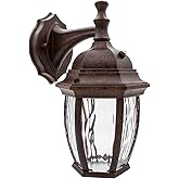 Maxxima LED Outdoor Wall Light - Features Clear Water Glass, 3000K Warm White, 580 Lumens, Dusk to Dawn Photocell Light Senso