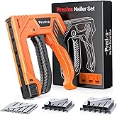 Preciva Heavy Duty Staple Gun for Wood with 1600 PCS Staples, 3 in 1 Manual Stapler Gun for Wood, Crafts, Fabric,Furniture,DI