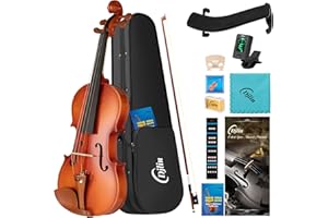 Djlin 1/2 Full Size for Beginners Adults, Violin Set with Fiddle Flaming Pattern Violin for Kids, Accessories Include Case, Violin Rosin, Violin Bow, Violin Strings, Violin Shoulder Rest
