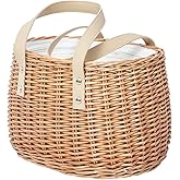 KINGWILLOW,Picnic Basket, Woven Willow Insulated Wicker Storage Basket – Zippered Canvas Lining for Food, Picnics, or home use