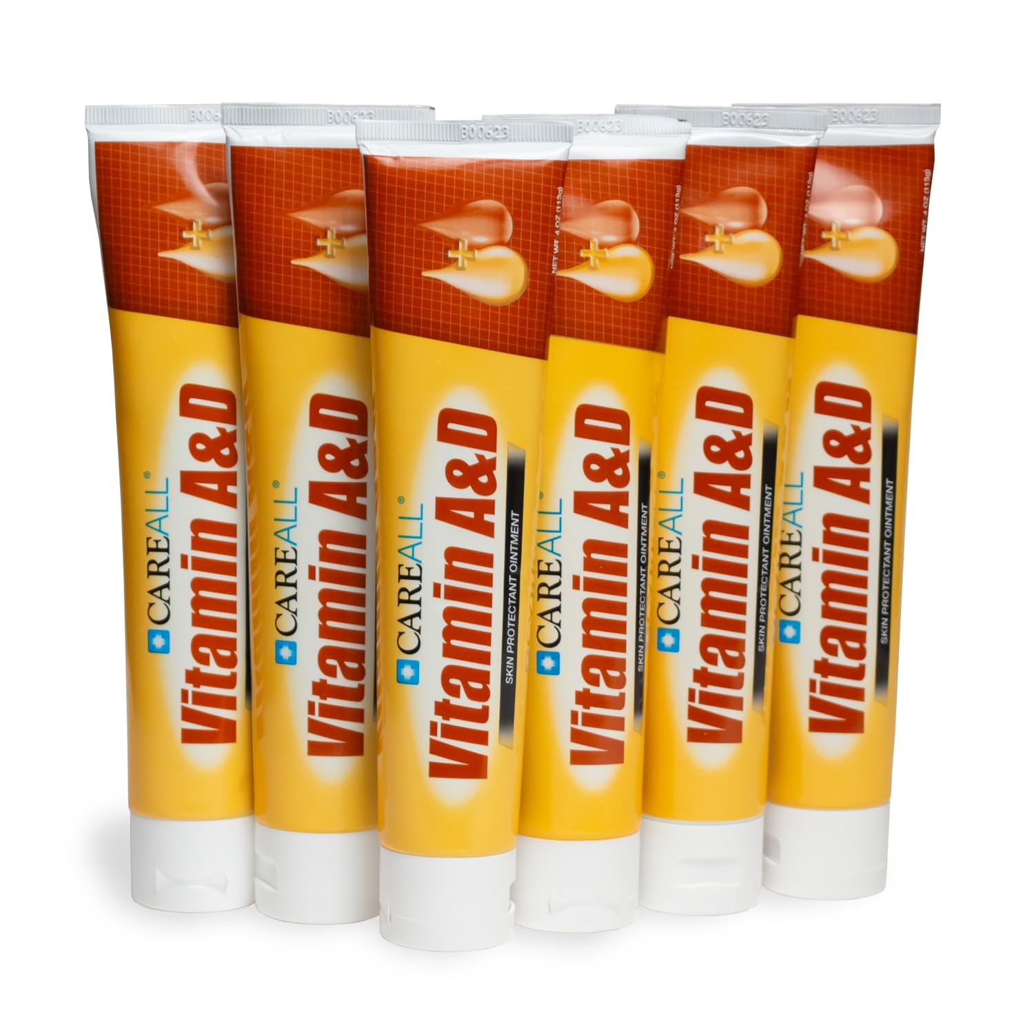 CareAll (6 Tubes) 4oz Vitamin A&D Ointment Treats and Prevents Diaper Rash, Seals out Wetness. Protects and Relieves Dry Cracked Skin, Minor Cuts, Scrapes and Burns