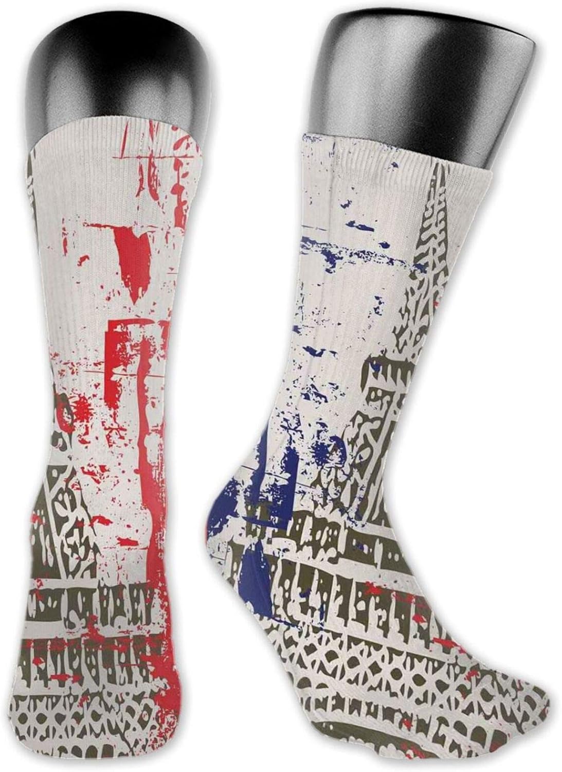Men women Socks,Grunge Style French Flag With Eiffel Tower City Of Love