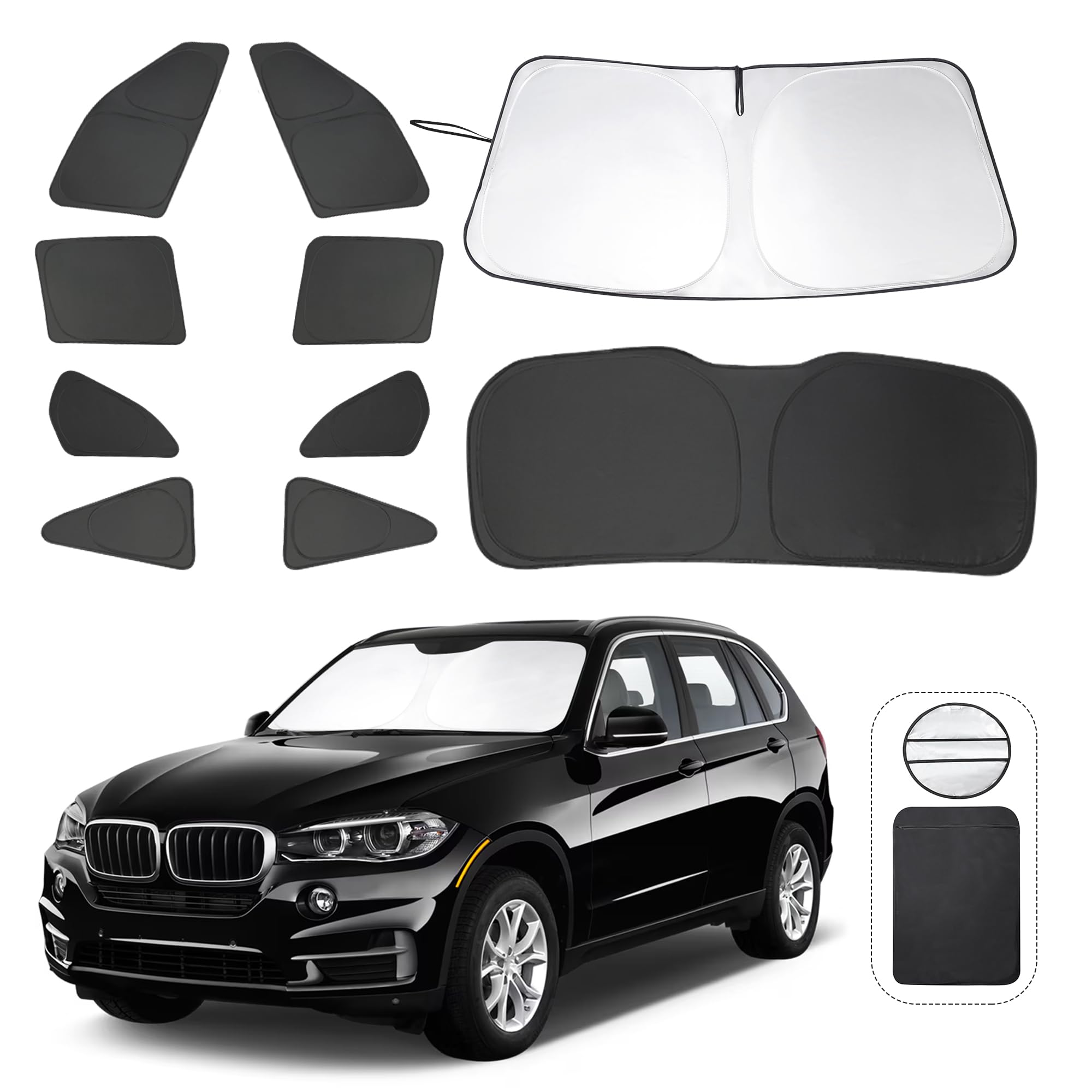 Photo 1 of 10PCS YYCKE Window Shades for X5 2014-2018 for BMW Accessories Full Windows Rear Triangular Windshield Sun Shade Sun UV Rays Privacy Protection for Camping