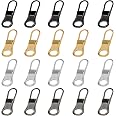 6PCS Zipper Pull Replacement Tabs - Small Hole Zipper Pulls For Luggage, Jackets, Backpacks, Boots (Silver, Gold, Black)