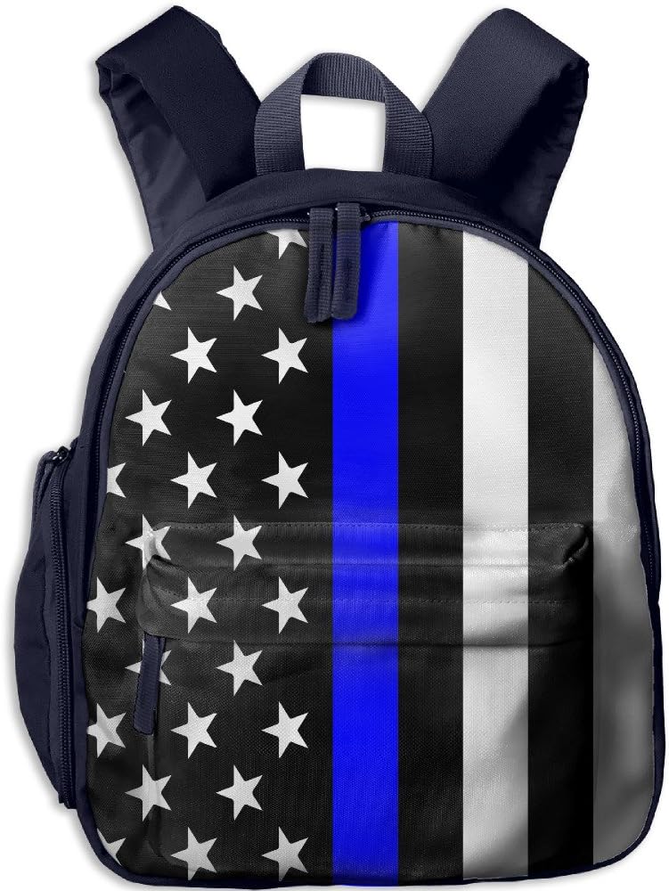 Children Pre School Backpack Boy&girl's Blue Thin Line Us Flag Book Bag