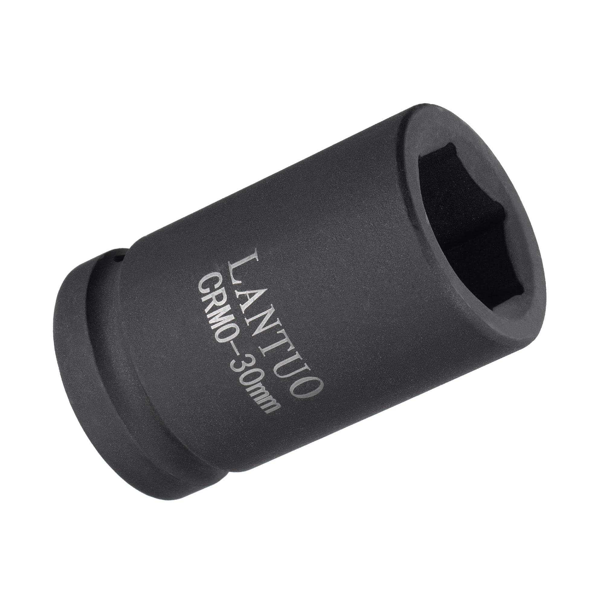 Unifizz 1 Inch Drive - 30mm Deep Impact Socket with 6 Point Design, Heat-Treated Cr-V Steel 80mm Length, Metric Sizes