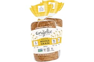 Angelic Bakehouse Sprouted Whole Grain Bread 2-Pack (20.5-oz.) - Non-GMO, Vegan and Kosher (2 Loaves), Tan