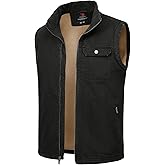 Rdruko Men's Winter Vest Outerwear Sherpa Lined Fleece Warm Cotton Work Casual Vest