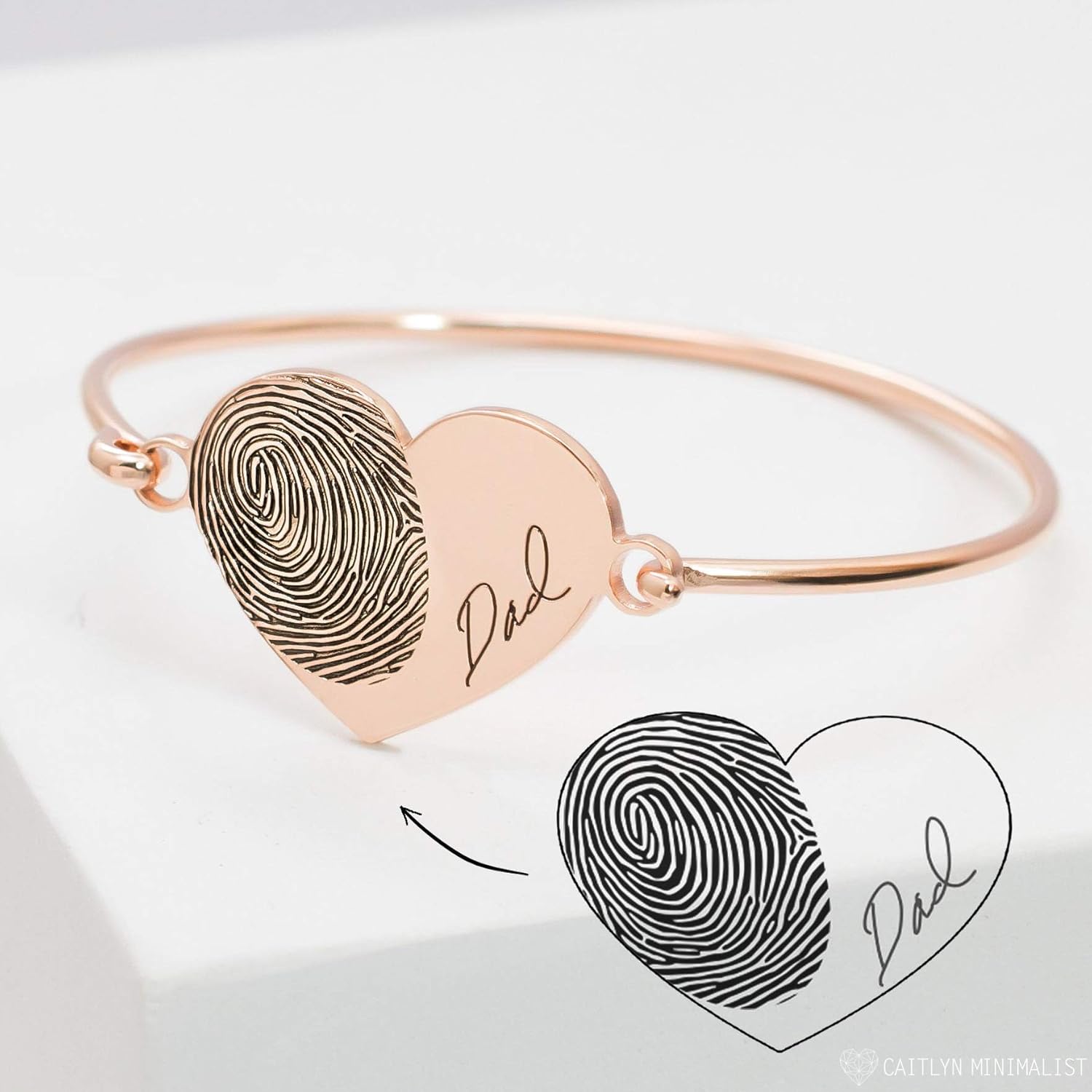 Fingerprint Bracelet Handwriting Bangle Fingerprint Jewelry