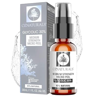 OZNATURALS 30% AHA Glycolic Acid Facial Peel &amp; Pore Minimizer Face Wash - Acne Scar &amp; Hyperpigmentation Treatment - Gentle Chemical Peels For