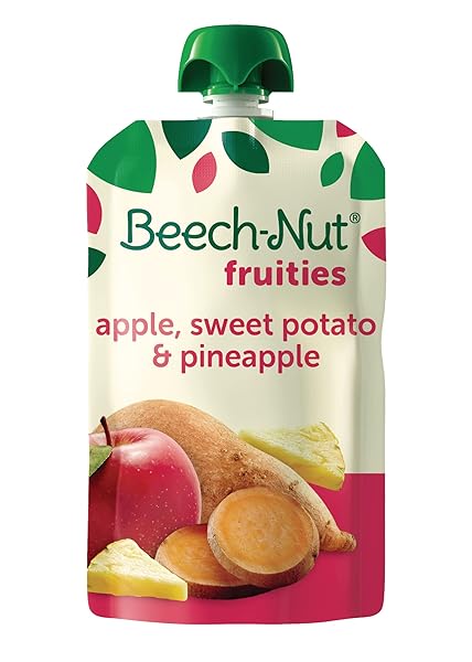 BEECH-NUT FRUITIES STAGE 2 BABY FOOD, APPLE SWEET POTATO & PINEAPPLE, 3.5 OZ POUCH