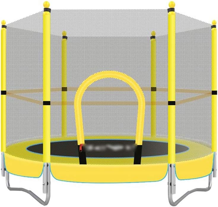 AXBC Trampoline, Suitable for Children/Adults Indoor Sports Outdoor Fitness Garden Jumping Board with Armrests Fall Protection Safety Net Diameter 1.5 M
