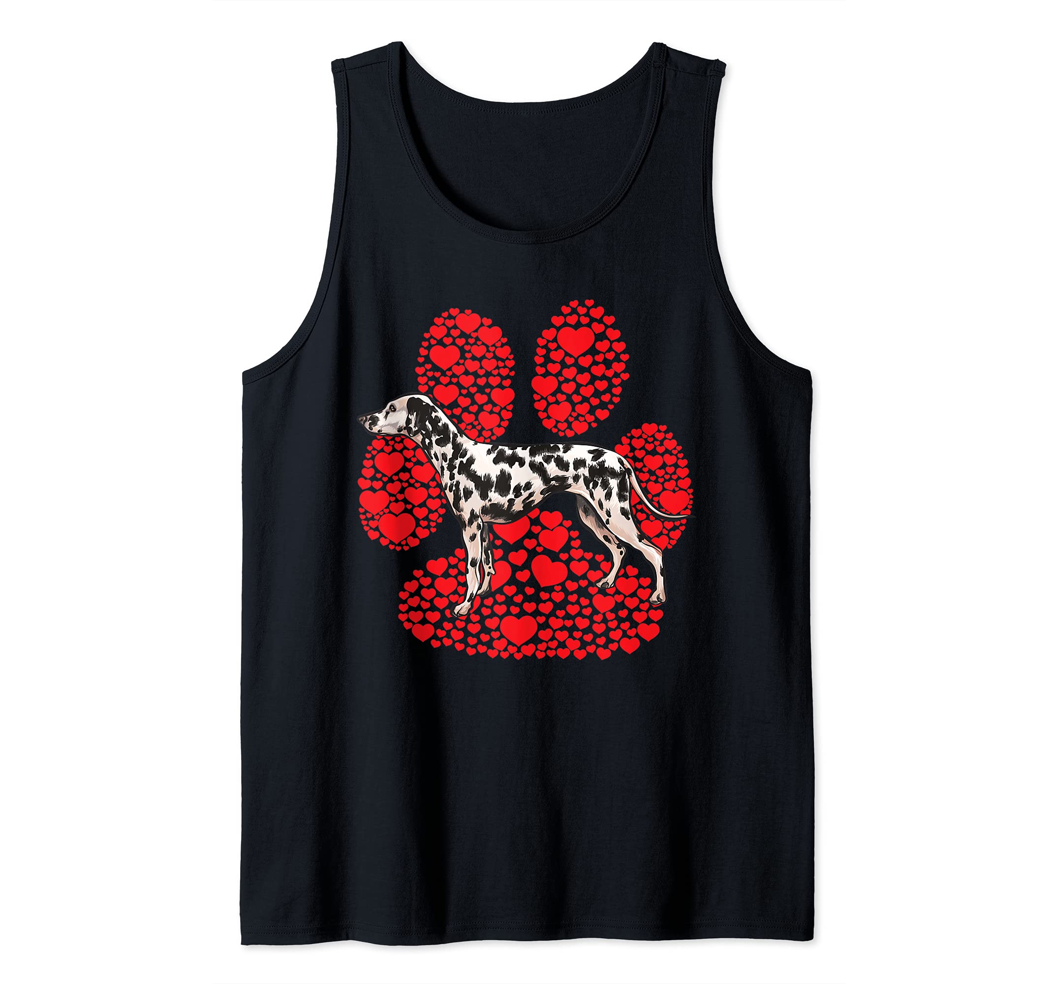 Dalmatian Valentines Day Dog Love Paw Tank Top