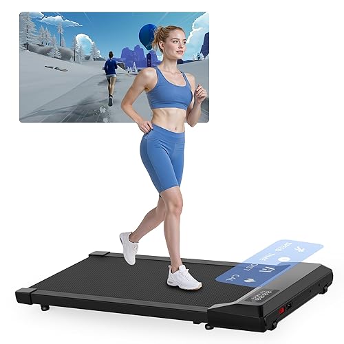 Lacuffy Raceable Walking Pad Suitable for High-tech Wearable Devices, Max 136kg APP Control Under Desk Treadmill with Training Courses and AI Training, Door to Door Delivery