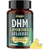 Zaigon Liposomal DHM Supplements, 1000mg dihydromyricetin with l-cysteine, Milk Thistle, Electrolytes, Ginger, NAC, L-Theanine & Vitamin B for Recovery After Drinking & Liver Support, 120 Capsules