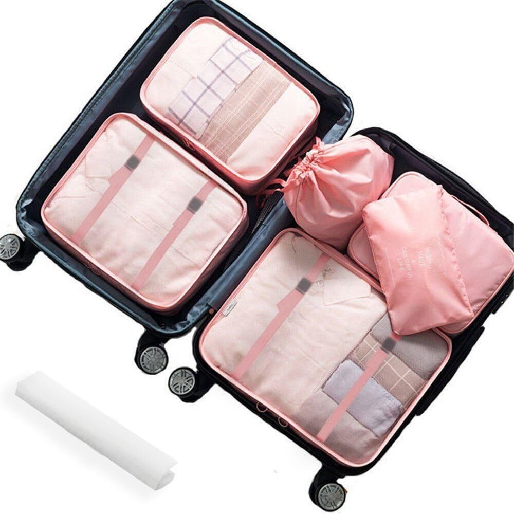 Lonew 7Pcs Packing Cubes, Travel Luggage Packing Organizers - Multi-functional Clothing Sorting Packages