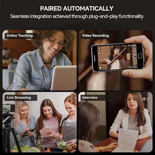 3-in-1 Wireless Lavalier Microphone For IPhone/Android/Camera - Noise Cancelling Lapel Mic For Recording