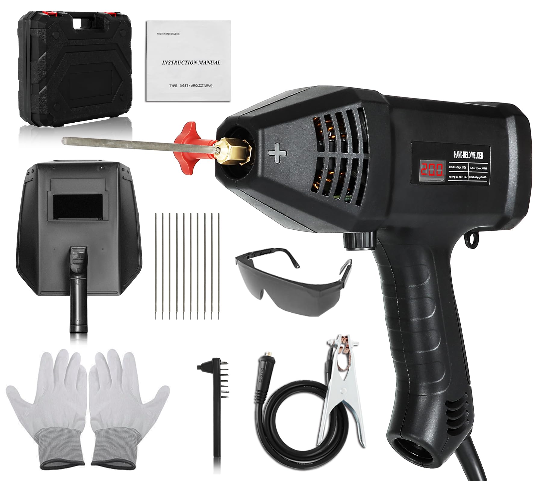 Photo 1 of (used)(sold for parts) Handheld Welder Machine 110V Portable Welding Machine with IGBT Inverter 6 Variable Current Adjustment 20-200Amp
