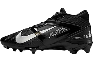 Nike Alpha Menace 4 Pro Football Cleats (FD7037-002, Black/Metallic Silver)