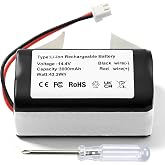 MULS RVBAT850 Replacement Battery for Shark Vacuum ION/IQ/AI Robot R75 R85 | RV761 RV850C RV101AE RV1000S RV1100VL UR1000SR RV700_N RV720_N (2-Prong Connector)RVBAT85002 RVBAT85003 RVBAT85004 RVBAT85005