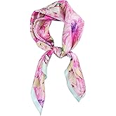 FEIBOON 100% Pure Mulberry Silk Scarfs 26"x26" Square Scarf Women Neckerchief Headscarf hair scarf bandana Gift Packed