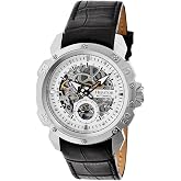 HERITOR Conrad Automatic Watch for Men &ndash; 42mm Men&rsquo;s Skeleton Watch with Jeweled Automatic Movement, 316L Stainless Steel Case, Croc Leather Strap, Sapphire-Coated Mineral Crystal