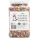 100% NATURAL RAINBOW SPRINKLES - NATURAL COLOR, DAIRY FREE, NUT FREE, GLUTEN FREE, SOY FREE, VEGAN, EGG FREE AND KOSHER ,1.5 