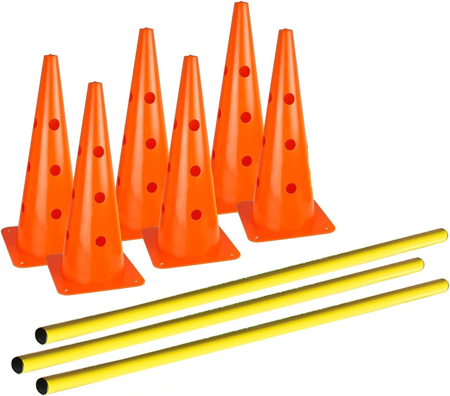 Sahni Sports Adjustable Hurdle Cone Set - Sports Cones for Agility Training - Heavy Duty Cones And Resistant Poles.