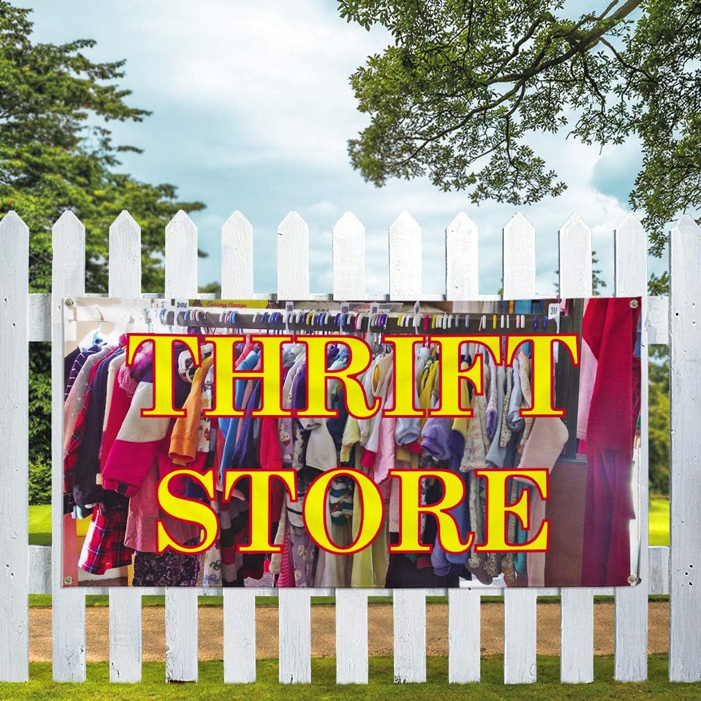Vinyl Banner Multiple Sizes Thrift Store Outdoor Advertising Printing J